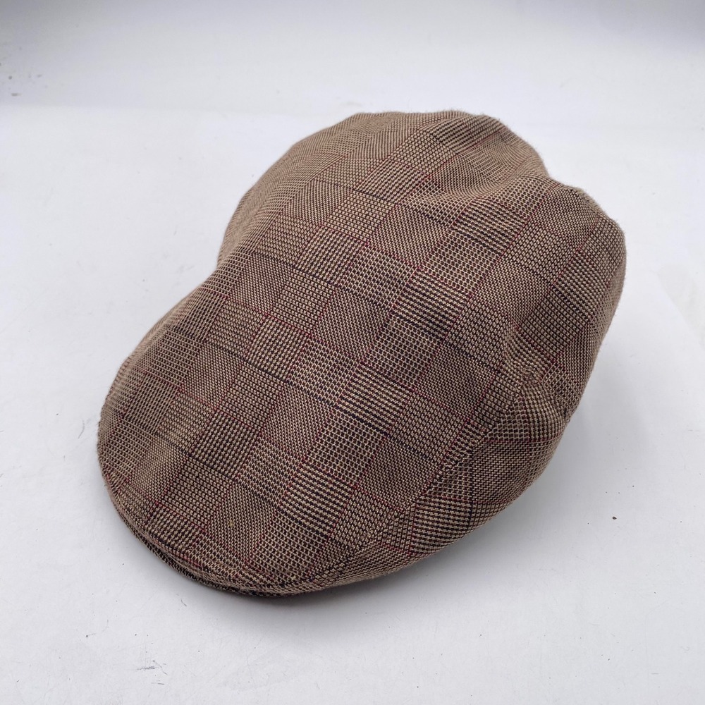 Newhattan 1806 Flat Cap Mens Size M Brown Glen Plaid Lightweight Ivy Driving Hat